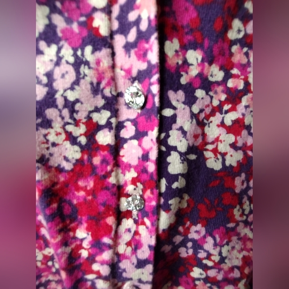 Express Floral Cardigan Sweater with Crystal Buttons - Picture 2 of 6